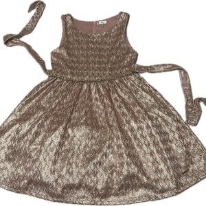 Tahari girl sleeveless pink glitter Dress Girl Size 4